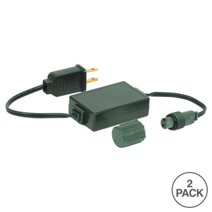 Vickerman 12 UL Rectified Coaxial Green Wire Male Plug Power Cord - 4 Pack.