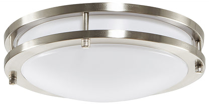 Luxrite LED 10" Double Ring Suface Mount, 14W, 1120 Lumens, Color Selectable - 2700K/3000K/3500K/4000K/5000K, 80 CRI, Chrome Finish, Dimmable, Pack of 2 (LR23280)