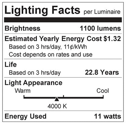 Luxrite LED A19 Light Bulb, E26 - Medium Base, 11W, 4000K - Cool White, 1100 Lumens, 80 CRI, Frost Finish, Dimmable, Pack of 15 (LR21432)