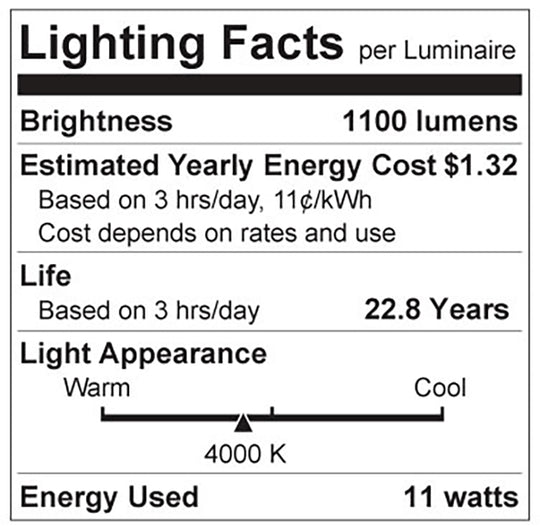 Luxrite LED A19 Light Bulb, E26 - Medium Base, 11W, 4000K - Cool White, 1100 Lumens, 80 CRI, Frost Finish, Dimmable (LR21432)