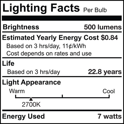 Bulbrite Pack of (6) 7 Watt Dimmable Narrow Flood PAR20 Medium (E26) LED Bulb - 500 Lumens, 2700K, and 80 CRI