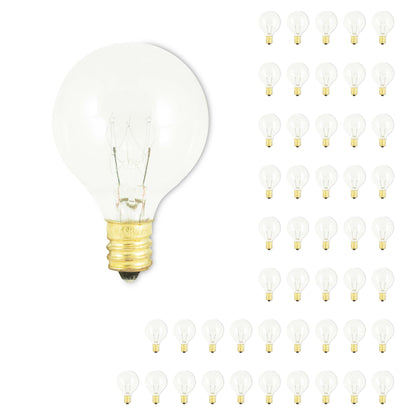 Bulbrite Pack of (50) 10 Watt Dimmable Clear G12 Candelabra (E12) Incandescent Bulb