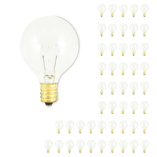 Bulbrite Pack of (50) 10 Watt Dimmable Clear G12 Candelabra (E12) Incandescent Bulb