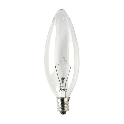 Bulbrite KR60CTC/32-10PK 60 Watt Krypton Krystal Touch B10 Torpedo Chandelier Bulb, Candelabra Base, Clear, 10-Pack