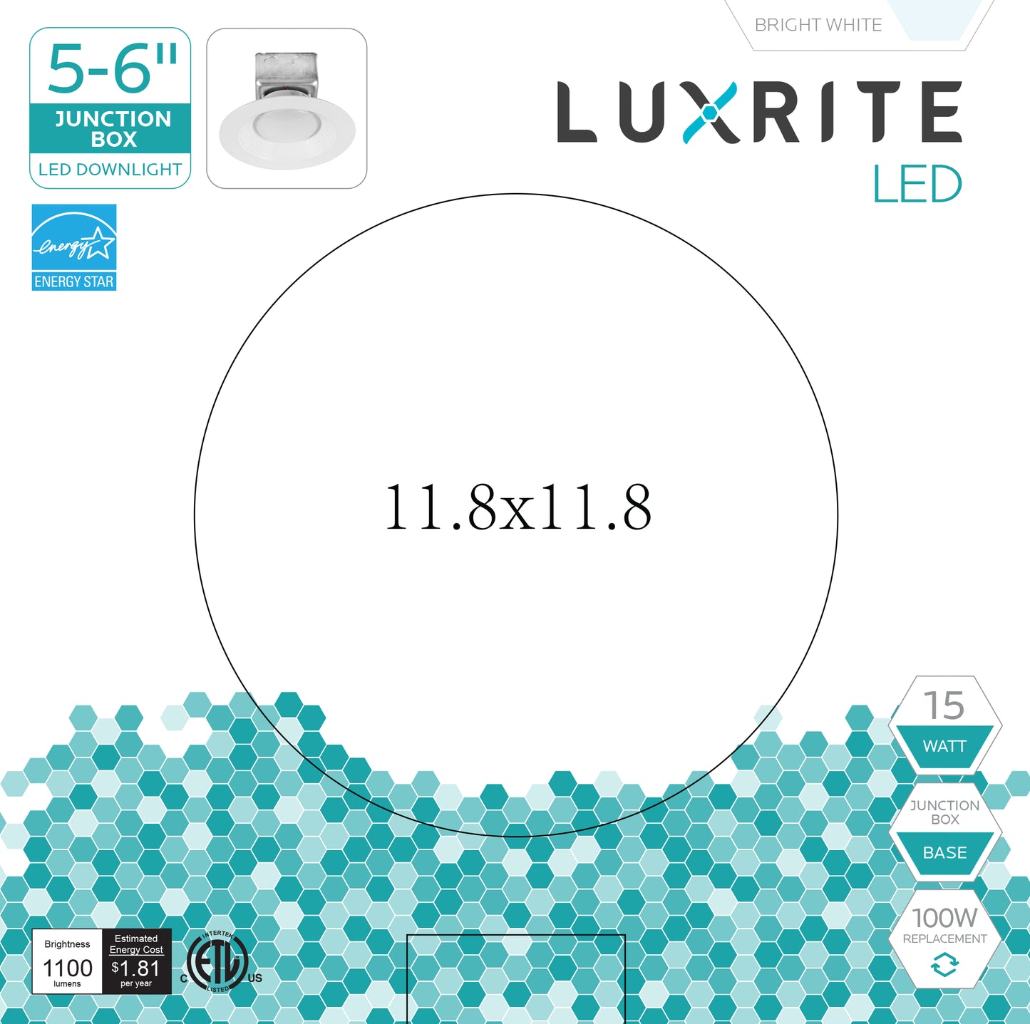 Luxrite Downlight LED/DL5-6/5000K/FL/JB 5000K Bright White