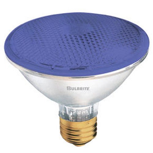 Bulbrite H75PAR30B 75 Watt Dimmable Colored Light Halogen PAR30, Medium Base, Blue