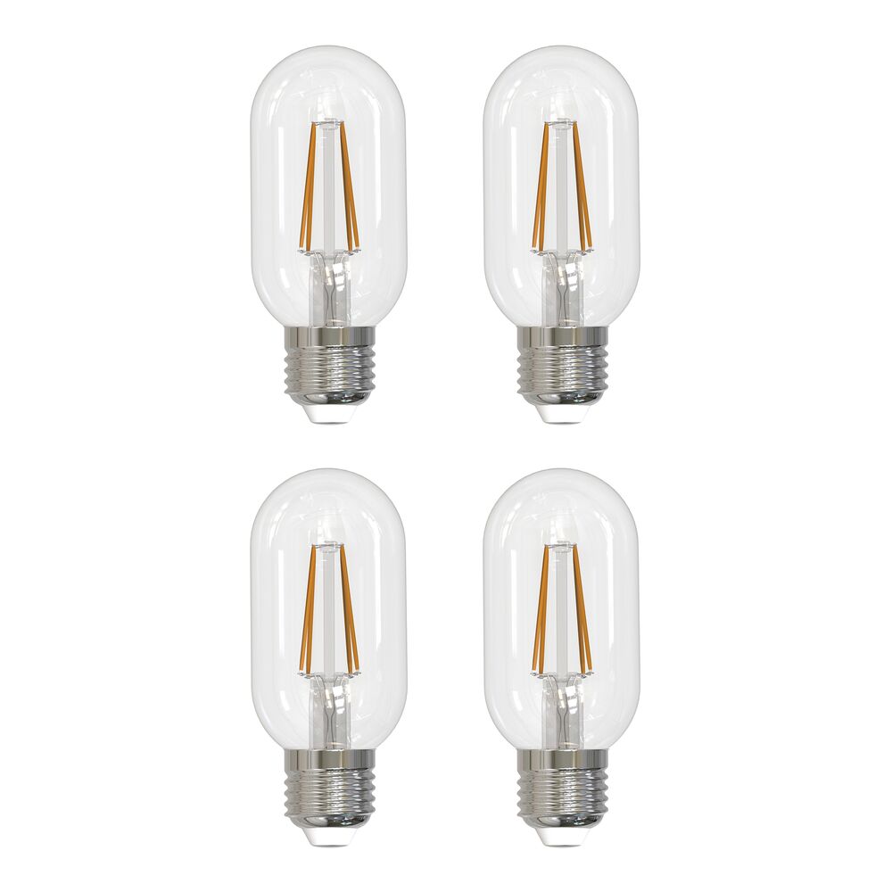 Bulbrite Pack of (4) 5 Watt Dimmable Clear Filament T14 Medium (E26) LED Light Bulb - 450 Lumens, 2700K