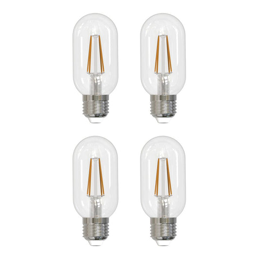 Bulbrite Pack of (4) 5 Watt Dimmable Clear Filament T14 Medium (E26) LED Light Bulb - 450 Lumens, 2700K