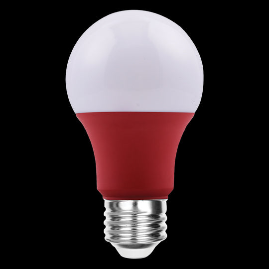 Luxrite LED A19 Colored Light Bulb, E26 - Medium Base, 8W, Red Finish, Non-Dimmable, Shatter Proof , Pack of 9(LR21495)