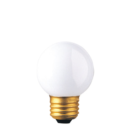 Bulbrite 25G16EWH 25 Watt Incandescent G16.5 Globe, Medium Base, White