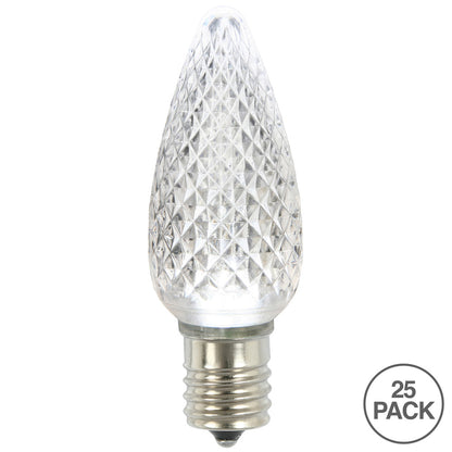 Vickerman C9 LED Pure White Faceted Replacement Bulb, - 50 Pack