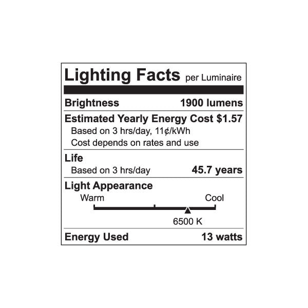 Luxrite LED 4' T8 Universal 13W Shatter Proof Ballast Compatible Light Tube, G13 Base, 1950 Lumens, 6500K - Daylight, 83 CRI, Frosted White Finish, Pack of 5  (LR34194)
