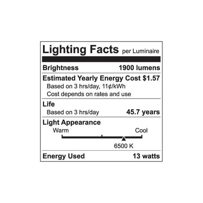 Luxrite LED 4' T8 Universal 13W Shatter Proof Ballast Compatible Light Tube, G13 Base, 1950 Lumens, 6500K - Daylight, 83 CRI, Frosted White Finish (LR34194)