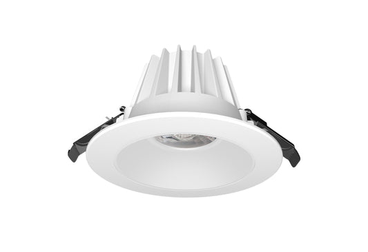 Sunlite 85564 4-Inch LED Round Regressed Downlight Fixture, Smooth Trim, 12 Watts, 900 Lumens, Color Tunable 30K/40K/50K, 92 CRI, Dimmable, ETL Listed, Matte White, For Entryways, Bedroom & Hallways