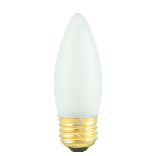 Bulbrite 25ETF/2 25 Watt Incandescent B10 Torpedo Chandelier Bulb, Medium Base, Frost