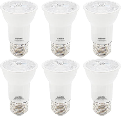 Sunlite 40385 LED PAR16 Long Neck Recessed Spotlight Bulb, 7 Watt, (75W Halogen Replacement), 500 Lumens, Medium (E26) Base, Dimmable, ETL Listed, 2700K Warm White, 6 Pack
