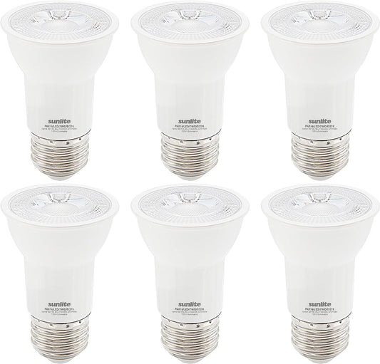 Sunlite 40385 LED PAR16 Long Neck Recessed Spotlight Bulb, 7 Watt, (75W Halogen Replacement), 500 Lumens, Medium (E26) Base, Dimmable, ETL Listed, 2700K Warm White, 6 Pack