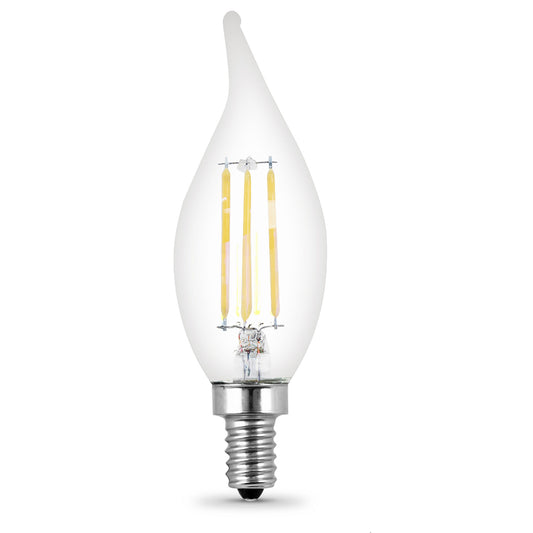 40-Watt Equivalent Flame Tip Dimmable Soft White Filament LED (4-Pack)