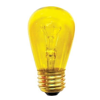 Bulbrite 11S14TY 11W Dimmable S14 String Light Replacement Bulb, Medium Base, Transparent Yellow