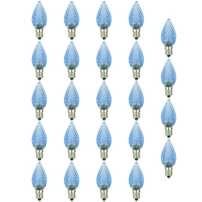 Sunlite LED C7 0.4W Blue Colored Decorative Chandelier Light Bulbs, Candelabra (E12) Base