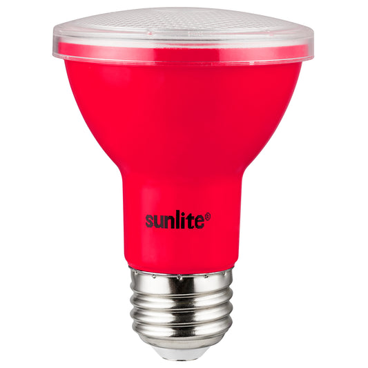 Sunlite 81465 LED PAR20 Colored Recessed Light Bulb, 3 Watt (50w Equivalent), Medium (E26) Base, Floodlight, ETL Listed, Red, 1 pack