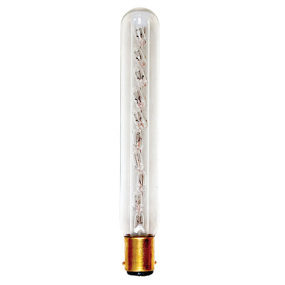 Bulbrite 20T6.5DC/145 20 Watt Incandescent T6.5 Tube Exit Light, Double Contact DC Bayonet Base, Clear