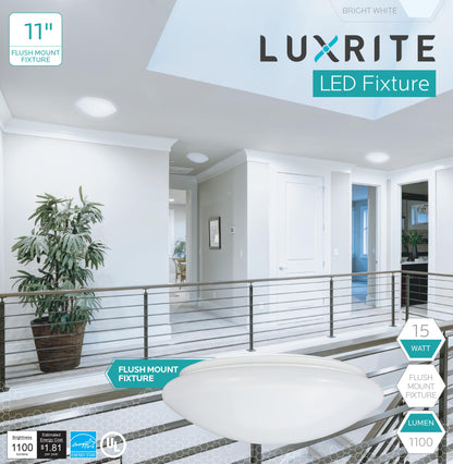 Luxrite Surface Mount LED11"FIXTURE/ROUND/50K/2 5000K Bright White