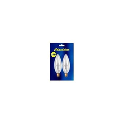 Bulbrite B25CTC 25 Watt Incandescent B10 Torpedo Chandelier Bulb, Candelabra Base, Clear, 2-Pack