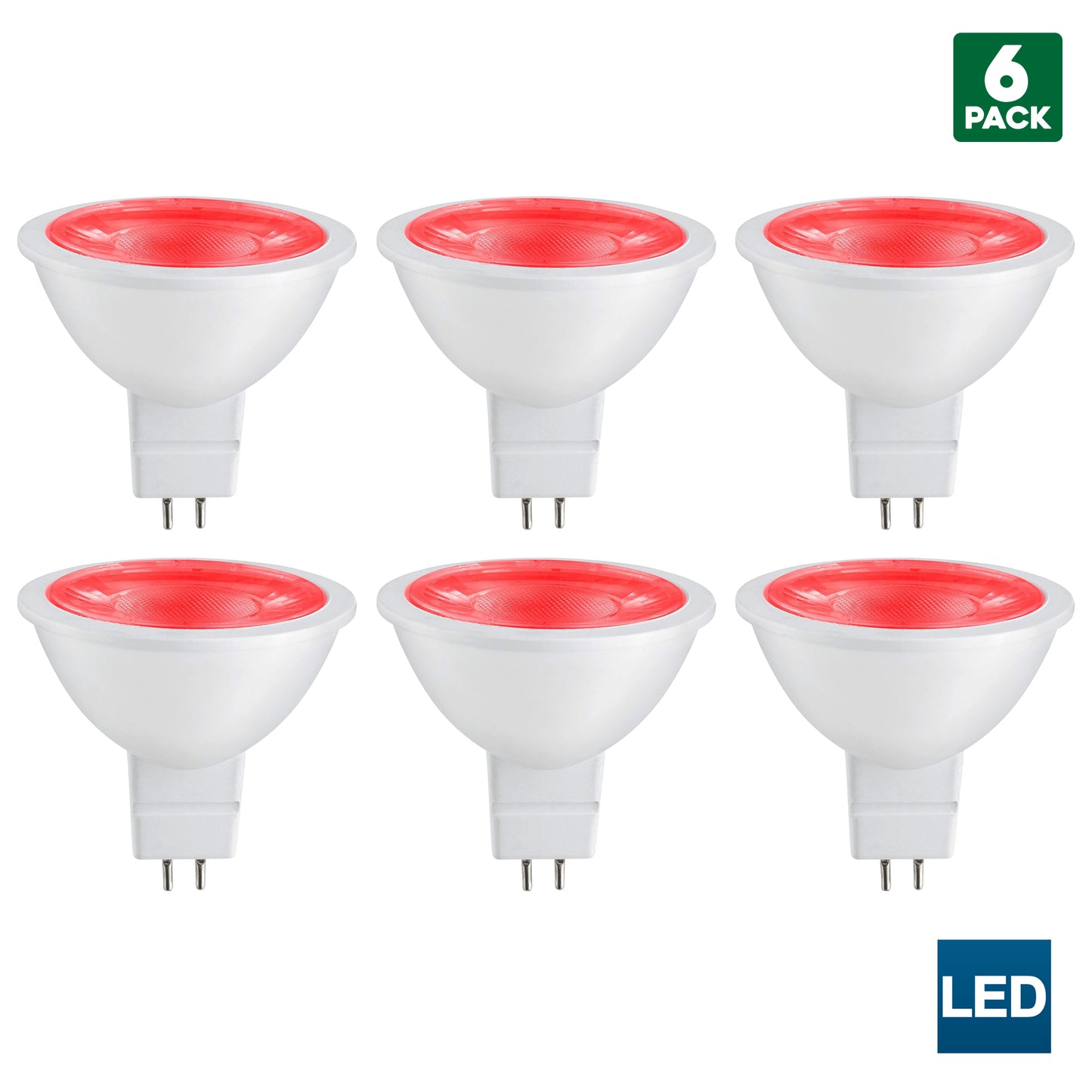 Sunlite MR16 Red LED Bulb, 12 Volt, 3 Watt, 90 Lumens, GU5.3 Base, 30,000 Hour Long Life, 25W Equivalent, Energy Saving, Cool Touch