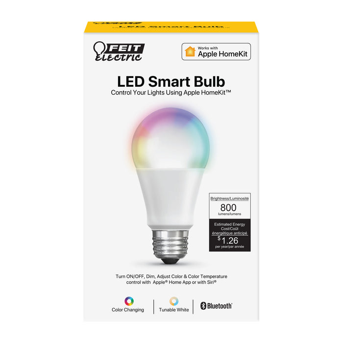 60 Watt Equivalent Color Changing & Tunable White Apple HomeKit Smart Bulb