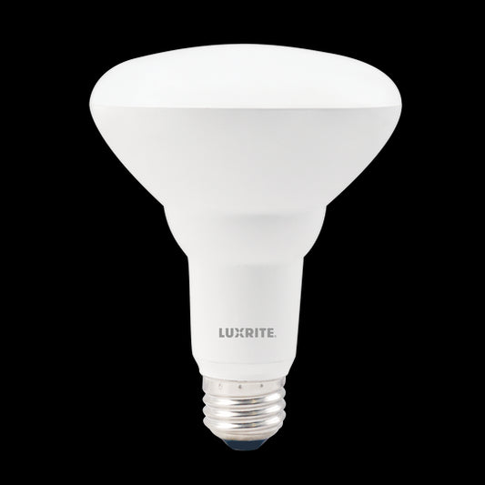 Luxrite LED BR30 Reflector Light Bulb, 8.5W, 650 Lumens, 3500K - Natural, 80 CRI, Frosted White Finish, Dimmable (LR31872)