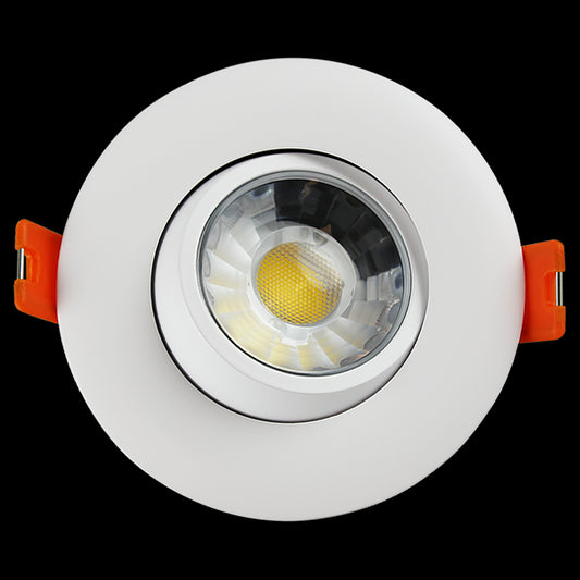 Luxrite LED 3" Round Gimbal Canless Spotlight, 8W, 600 Lumens, Color Selectable - 2700K/3000K/3500K/4000K/5000K, 80 CRI, White Finish, Dimmable, Pack of 2 (LR23220)