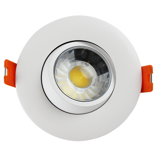 Luxrite LED 3" Round Gimbal Canless Spotlight, 8W, 600 Lumens, Color Selectable - 2700K/3000K/3500K/4000K/5000K, 80 CRI, White Finish, Dimmable (LR23220)