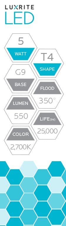 Luxrite Mini LED5T4G9/27K/DIM 2700K Warm White