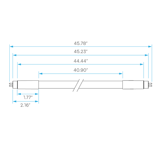 Luxrite LED 4' T5 3 Way Universal Light Tube, G5 Base, 24W, 3300 Lumens, 5000K - Bright White, 83 CRI, Frosted White Finish (LR34159)