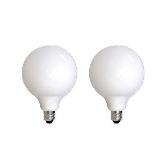 Bulbrite Pack of (2) 8.5 Watt Dimmable Milky Filament G40 Medium (E26) LED Bulb - 800 Lumens, 3000K, and 90 CRI