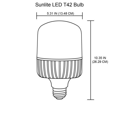 Sunlite 81264 LED T42 Bright High Lumen Bullet Corn Light Bulb, 90 Watts (750W Equivalent) 10800 lm, Mogul Base (E39), 120-277 Volts, Non Dimmable, UL Listed Wet Location, 5000K Super White, 1 Pack