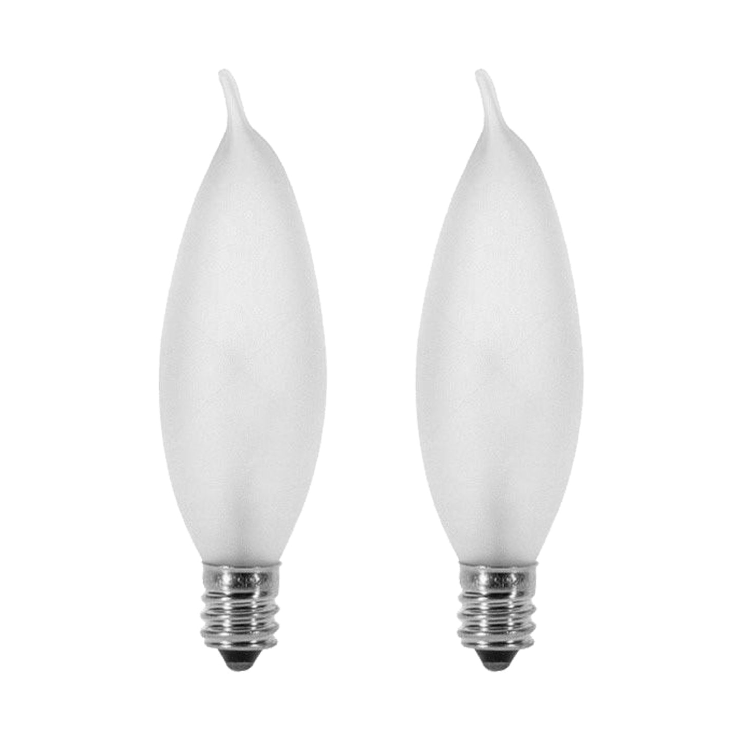 GE Soft White 15W Bent Tip Chandelier Bulb Frost 2-Pack