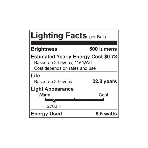 Luxrite LED MR16 GX5.3, 6.5W, 2700K - Warm White, 500 Lumens, 80 CRI, White Finish, Dimmable, Pack of 7 (LR21404)