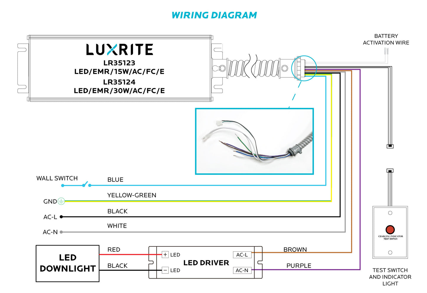 Luxrite Accessories LED/EMR/15W/AC/FC/E