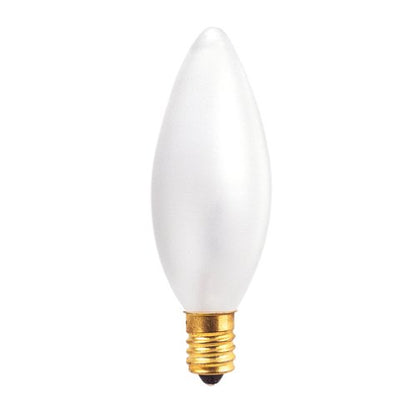 Bulbrite 25CTF/32/3-25PK 25 Watt Incandescent B10 Torpedo Chandelier Bulb, Candelabra Base, Frost, 25-Pack