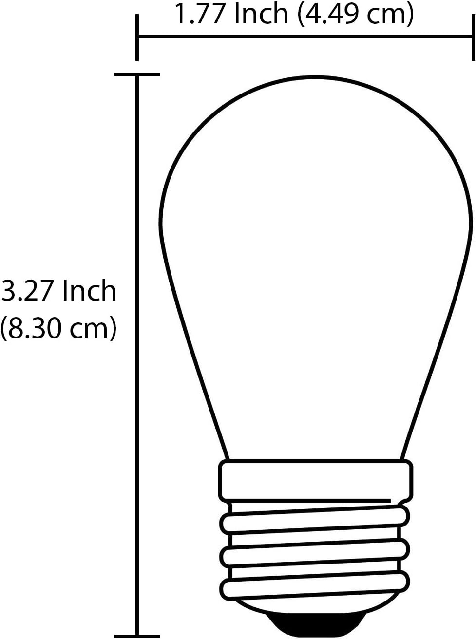 Sunlite 41487-SU S14 Incandescent Colored Party String Light Bulb, 11 Watts, Medium Base (E26), Dimmable, Mercury Free, Frost 12 Pack