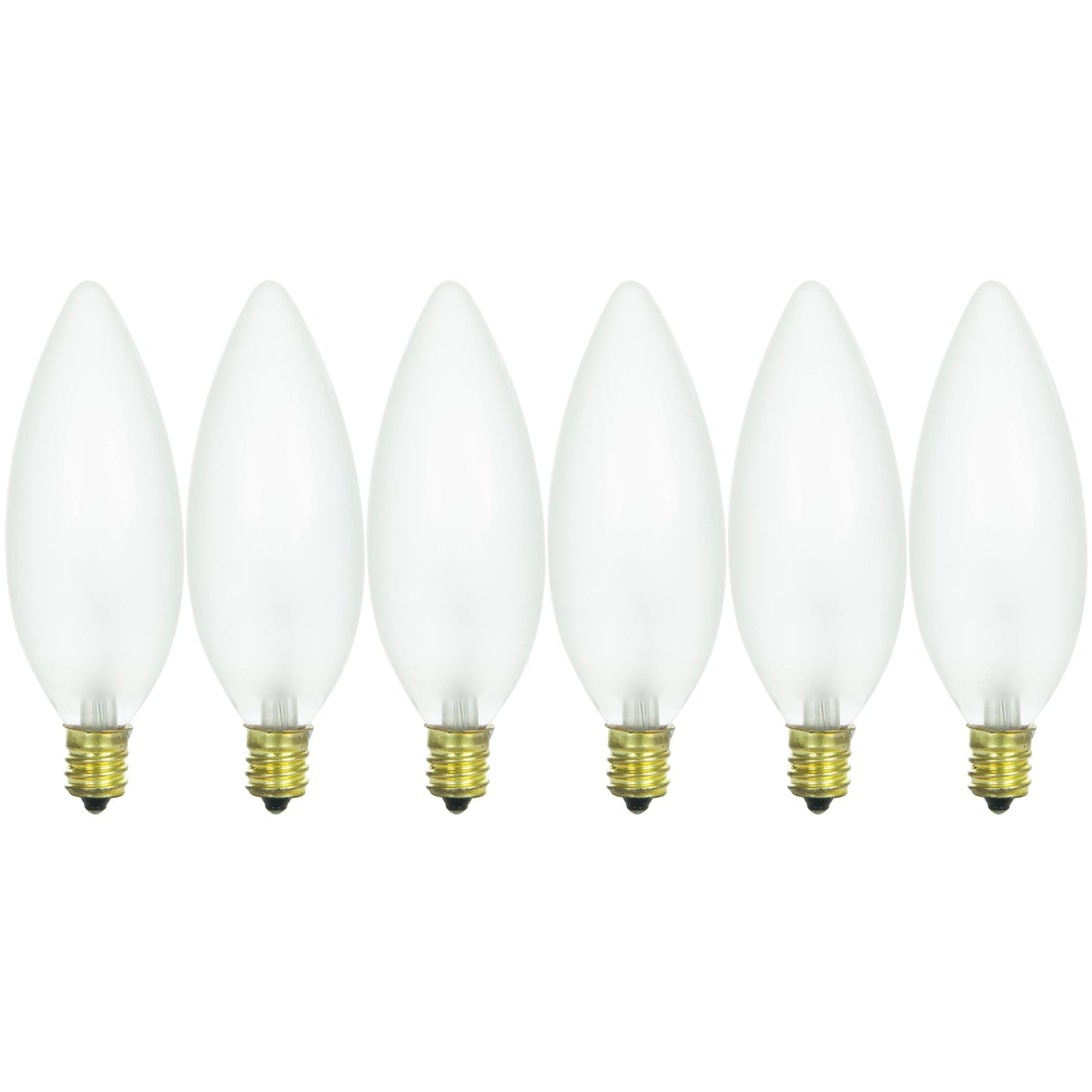 Sunlite 60 Watt Torpedo Tip Chandelier , Candelabra Base, Frost