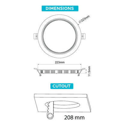 Luxrite Downlight LED/MINI8/PANEL/27K/RD 2700K Warm White