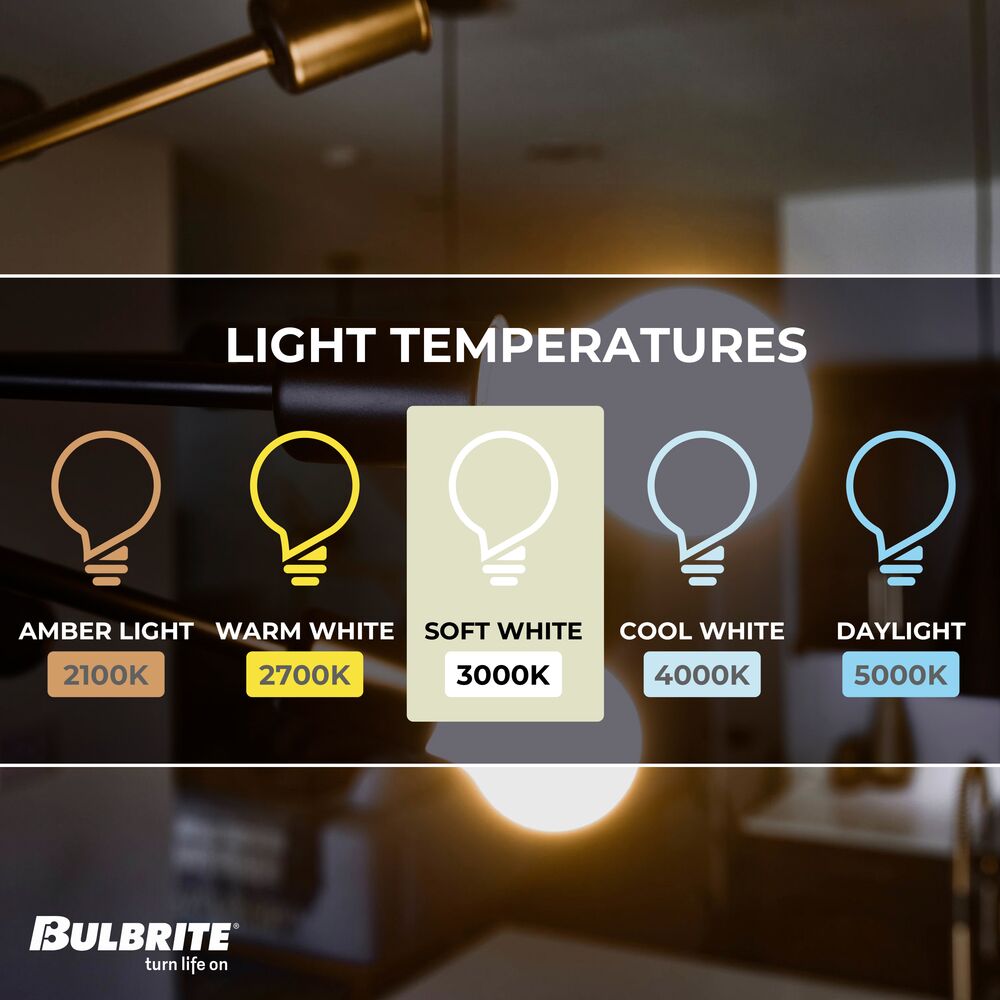 Bulbrite LED Filament Pack of (4) 7 Watt Dimmable A19 Light Bulbs with Milky Finish and Medium (E26) Base - 3000K (Soft White Light), 800 Lumens