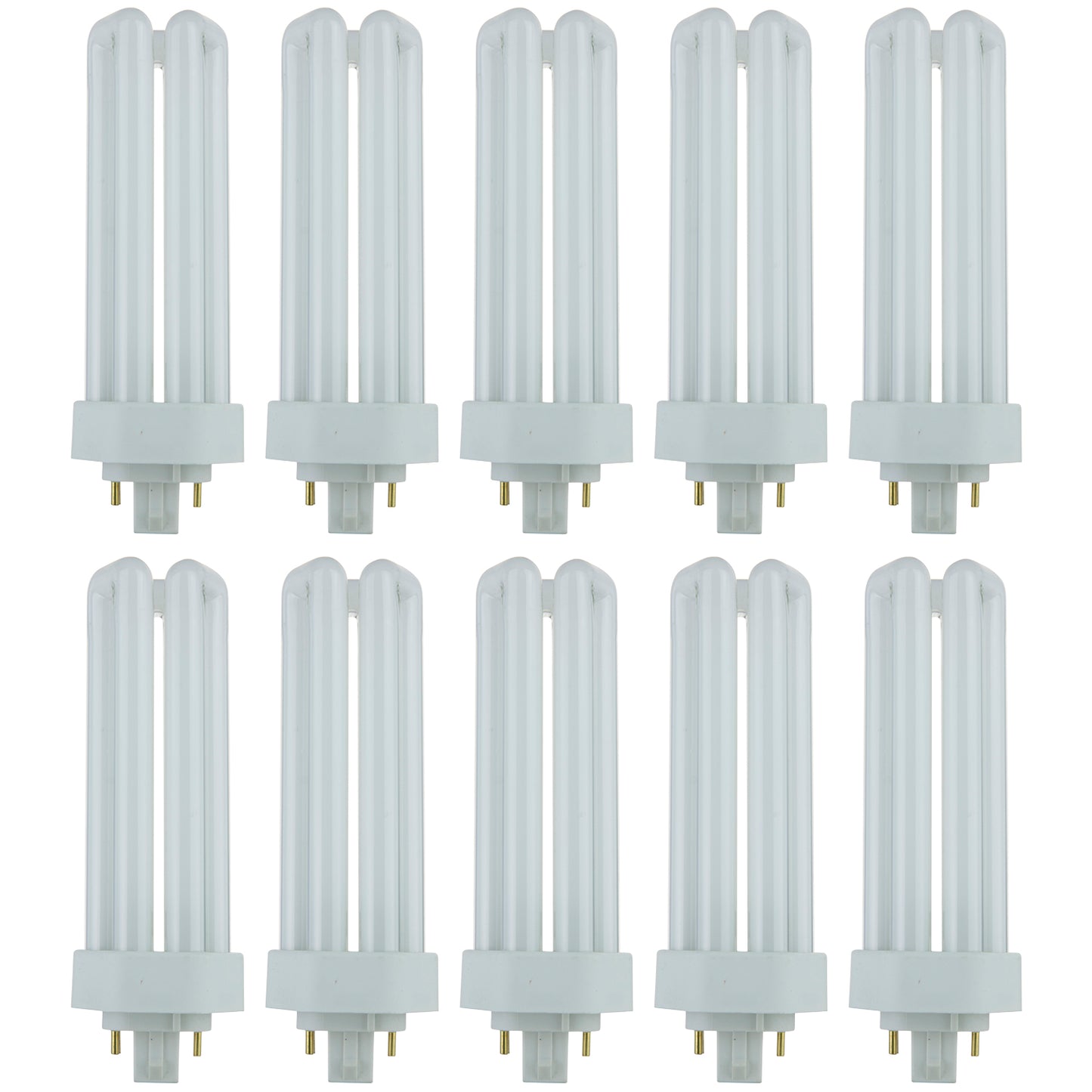 Sunlite PLT32/E/SP35K/10PK Fluorescent 32W PLD Triple U-Shaped Twin Tube CFL Bulbs, 4-Pin GX24Q-3 Base, 3500K Neutral White, 10 Pack