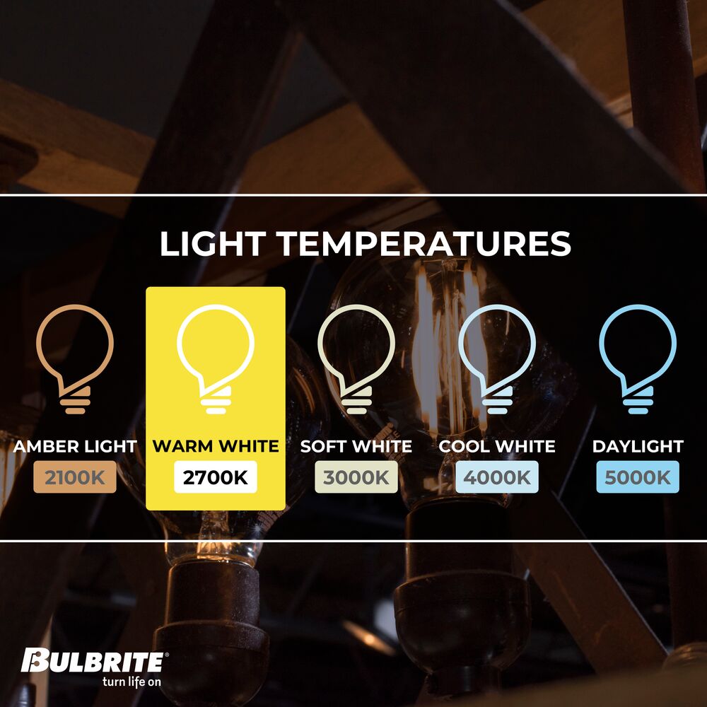 Bulbrite LED Filament Pack of (4) 13 Watt Dimmable G25 Light Bulbs with a Clear Finish and Medium (E26) Base - 2700K (Warm White Light), 1400 Lumens