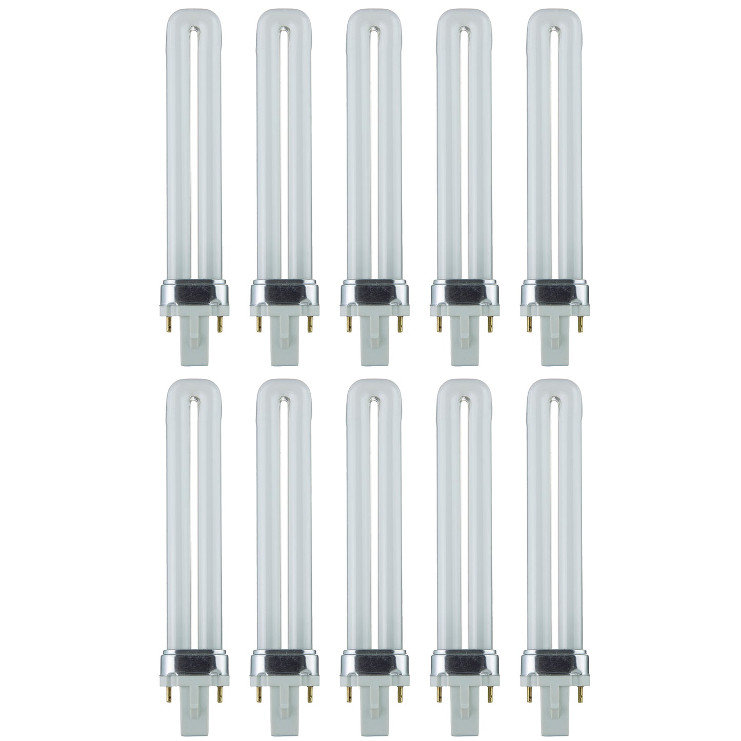 Sunlite PL9/SP35K/10PK 2-Pin Fluorescent 9W 3500K Neutral White U Shaped PL CFL Twin Tube Plugin Light Bulbs with G23 Base (10 Pack)