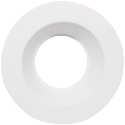 Luxrite 4" Regressed Interchangeable Round Smooth White Trim Canless Spotlight, Pack of 5 ( (LR24952)