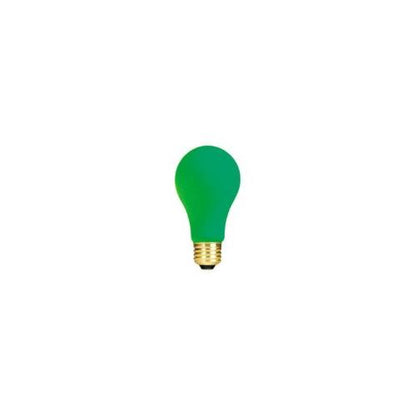 Bulbrite 25A/CG 25 Watt Incandescent A19 Party Bulb, Medium Base, Ceramic Green